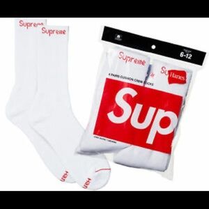 Authentic Supreme White Socks *4 PACK*